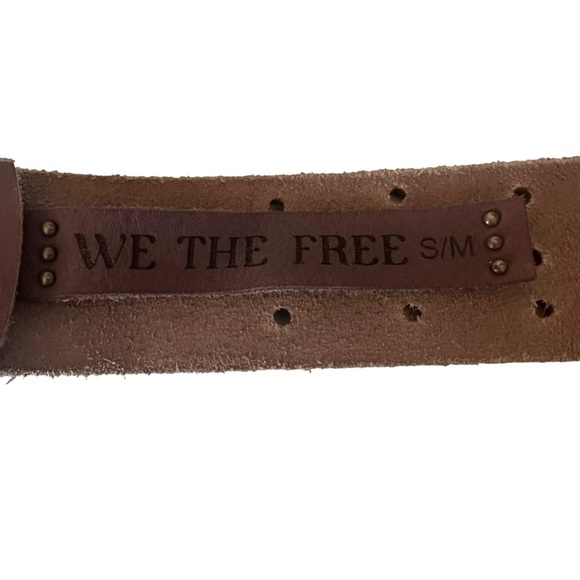 FREE PEOPLE WE THE FREE TRIPLE THREAT LEATHER BELT COWBOY SIZE S/M